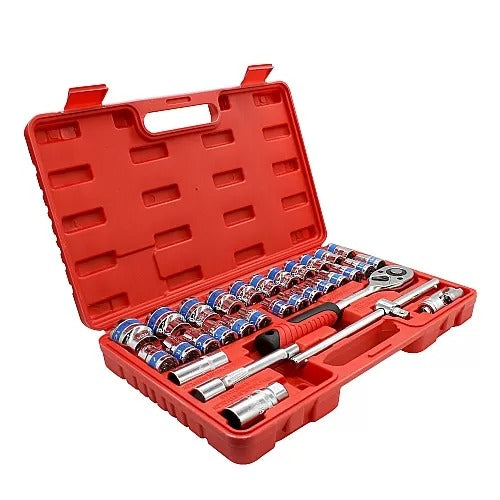 Jogo Chave Soquete 32 Peças 8 a 32mm Cromo Vanádio - Nagano